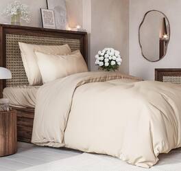 CGK Linens - Luxury Soft Premium Duvet Cover Set - Zipper Closure & Matching Pillow Shams - Twin - Wheat