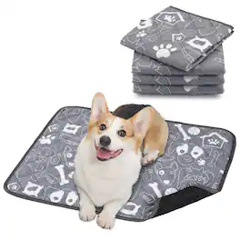 Ownpets - Larger 4 Packs Dog Pee Pads Non-Slip 17.8" x 23.6" - Gray