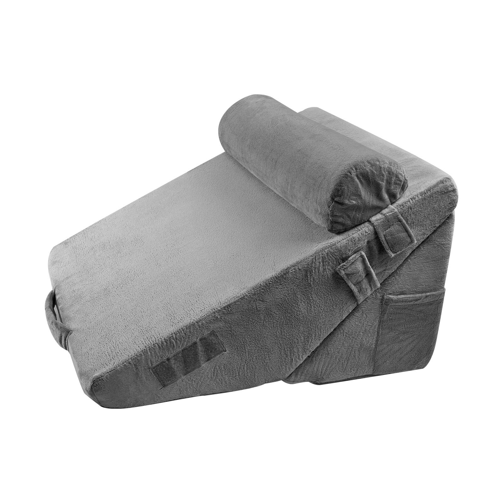Alt View 5. VEVOR - Bed Wedge Pillow for Sleeping, 3 Pcs Adjustable Orthopedic Bed Wedge Set, with Washable Cover & Foam Support - Dark Gray.