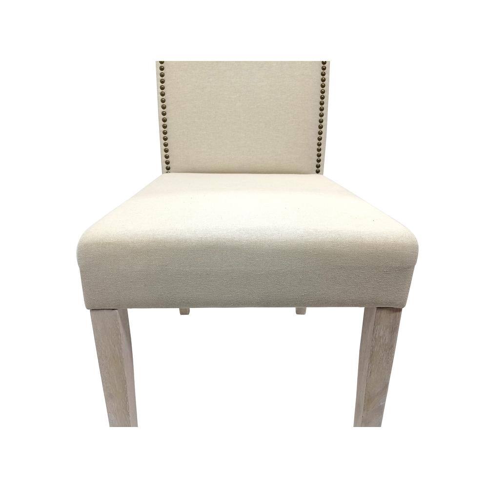 Alt View 3. Carolina Chair & Table - Romero Parson Chair - Natural Driftwood - Linen Upholstery - Brown.