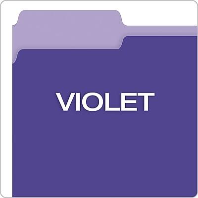 Alt View 3. Pendaflex -  Recycled File Folder, 1-Tab, Assorted, Letter Size, Violet, 100/Box  - Violet.