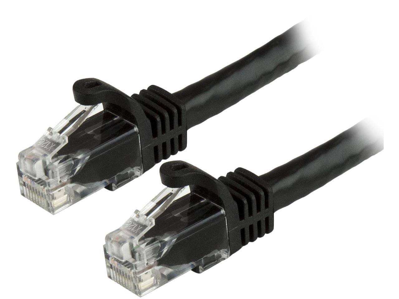 Front. StarTech.com - StarTech Cat6 Patch Cable 14ft Black Snagless RJ45 Ethernet Cord.