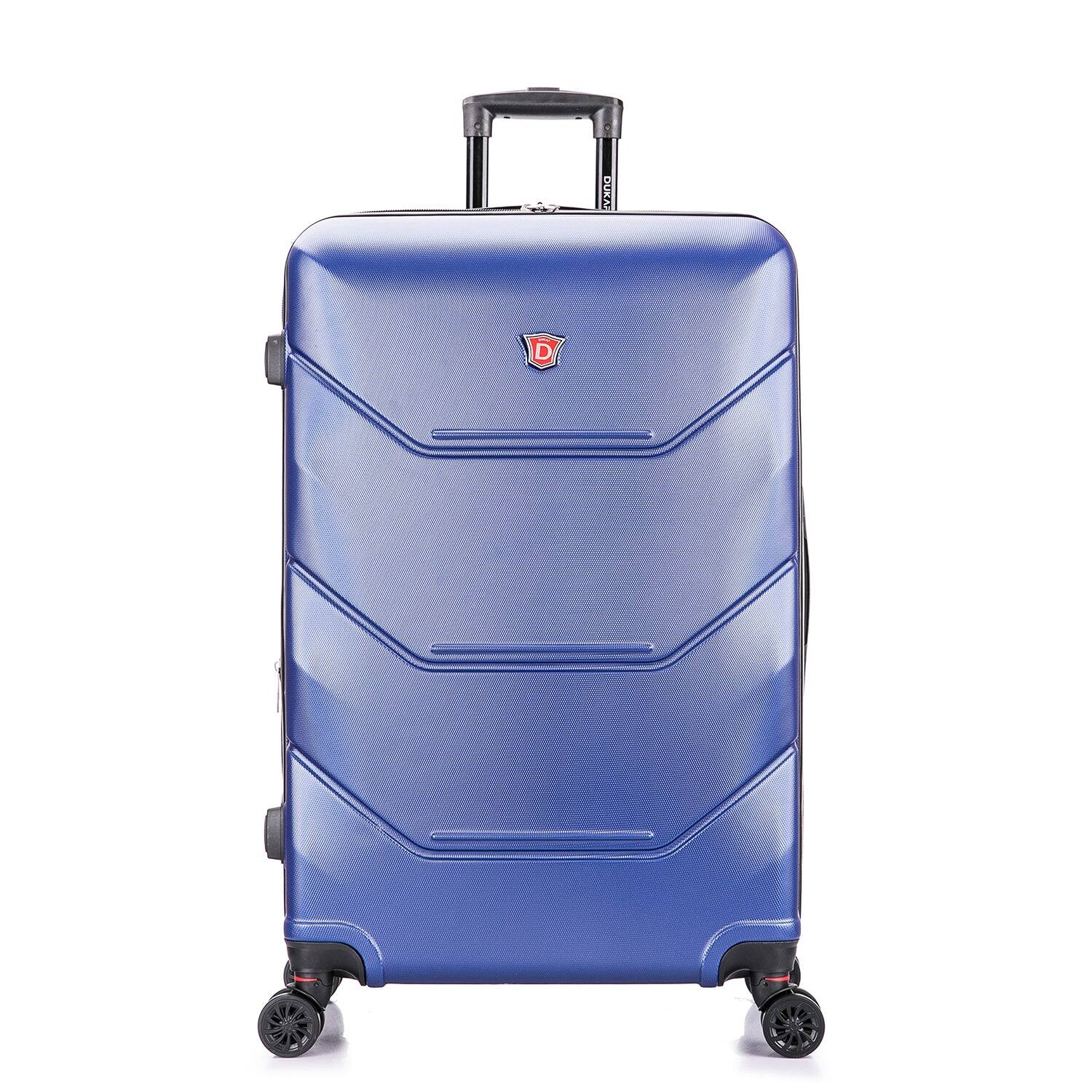 Angle. DUKAP - Zonix Lightweight Hardside Spinner Luggage 30" Luggage - BLUE.