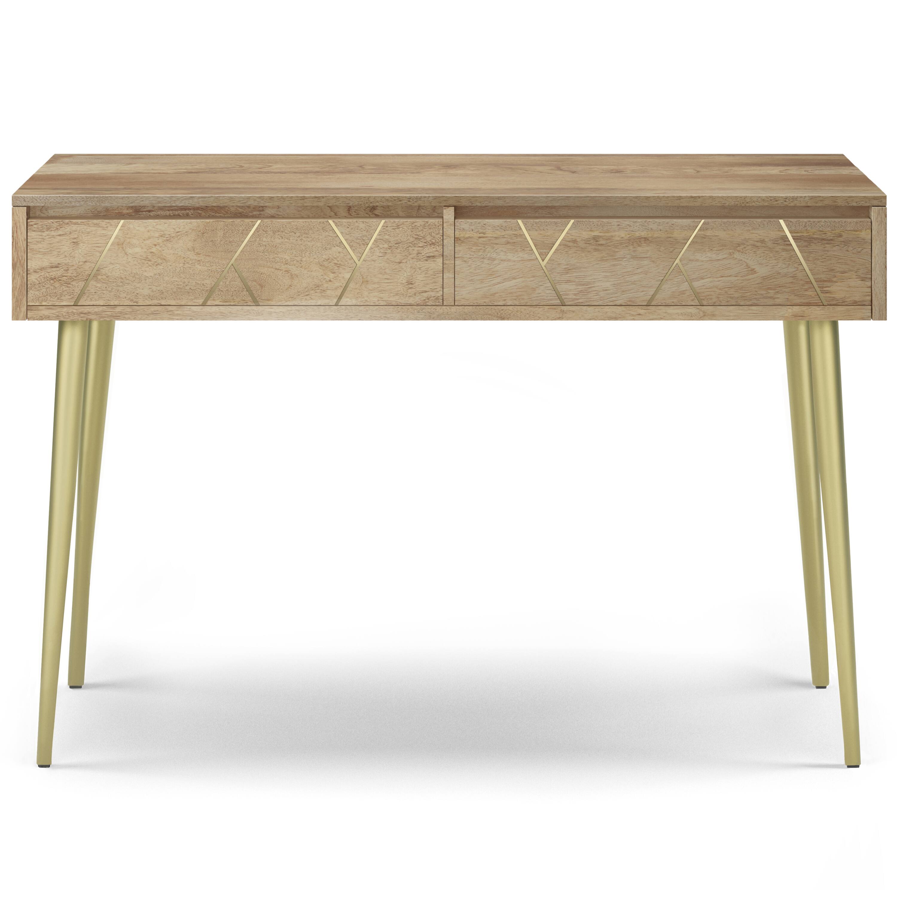 Left. Simpli Home - Jager SOLID MANGO WOOD and Metal 48 inch Wide Mid Century - Contemporary Console Table in Natural - Natural.