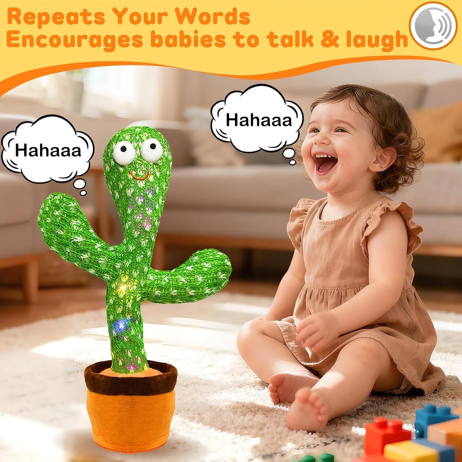 Repeats Your Words  
Encourages babies to talk & laugh  

Hahaaa  
Hahaaa