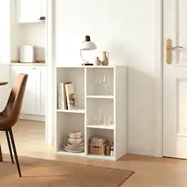 Mifurn - 5-Cube Storage Organizer Bookcase, Bookshelf - White