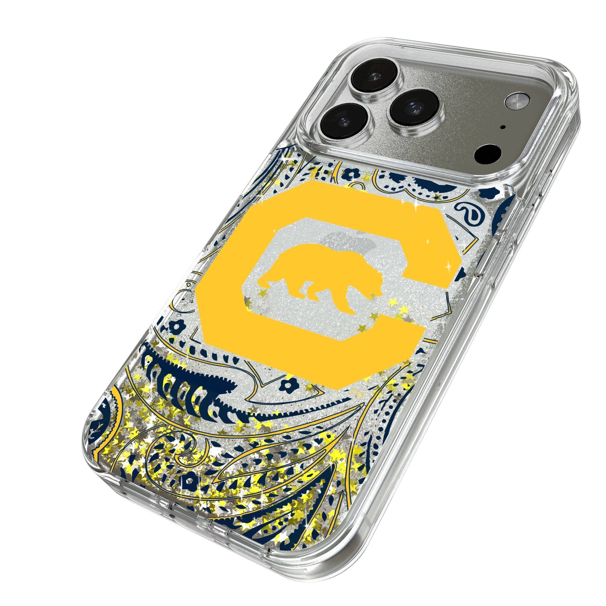 Alt View 1. Keyscaper - Cal Bears Memories Print iPhone Glitter Case - 14 Pro Max - Multicolor.