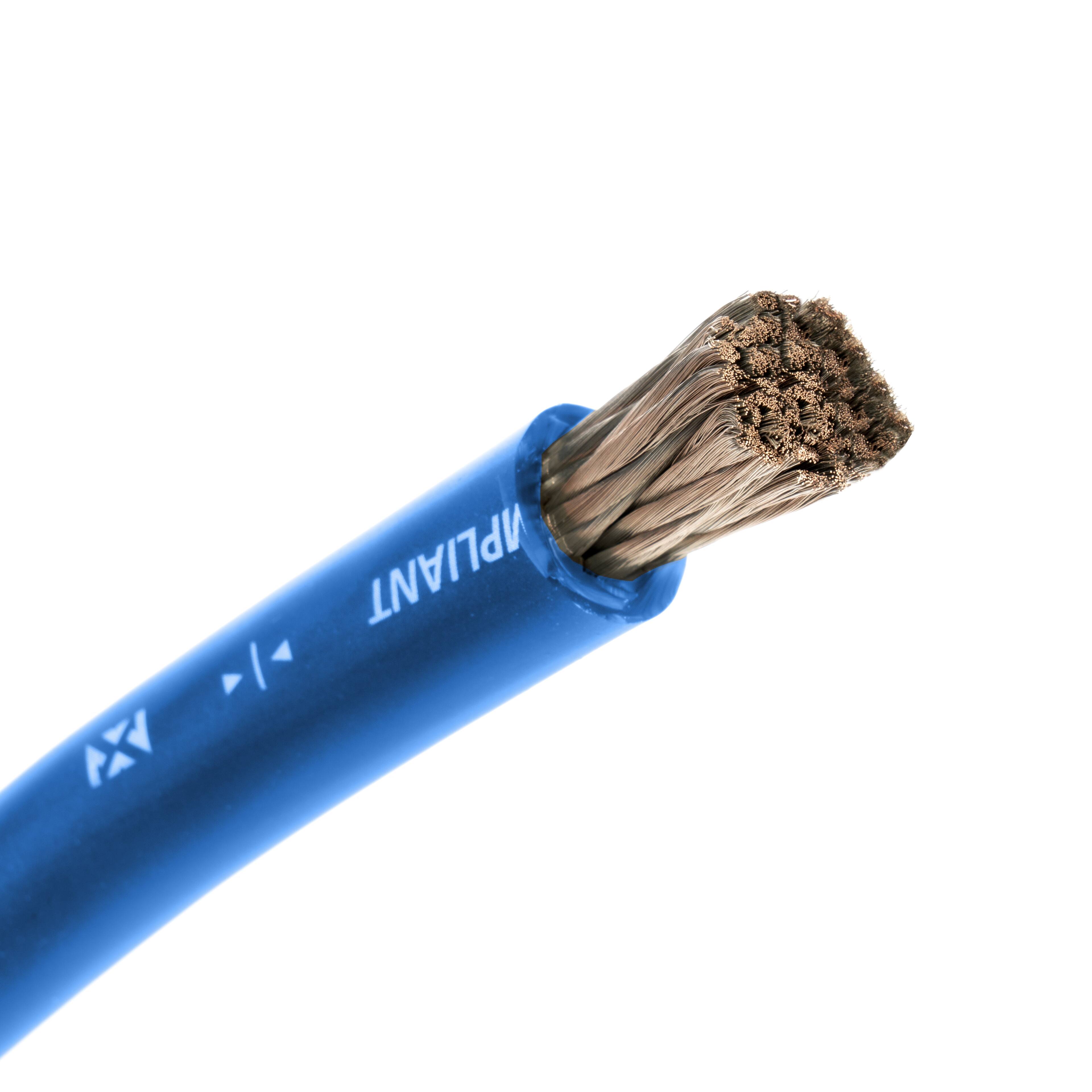 Angle. NVX - XW0BL25 25 ft. of Frosted Blue 1/0-Gauge True Spec 100% Oxygen-Free Copper EnvyFlex Power/Ground Wire.