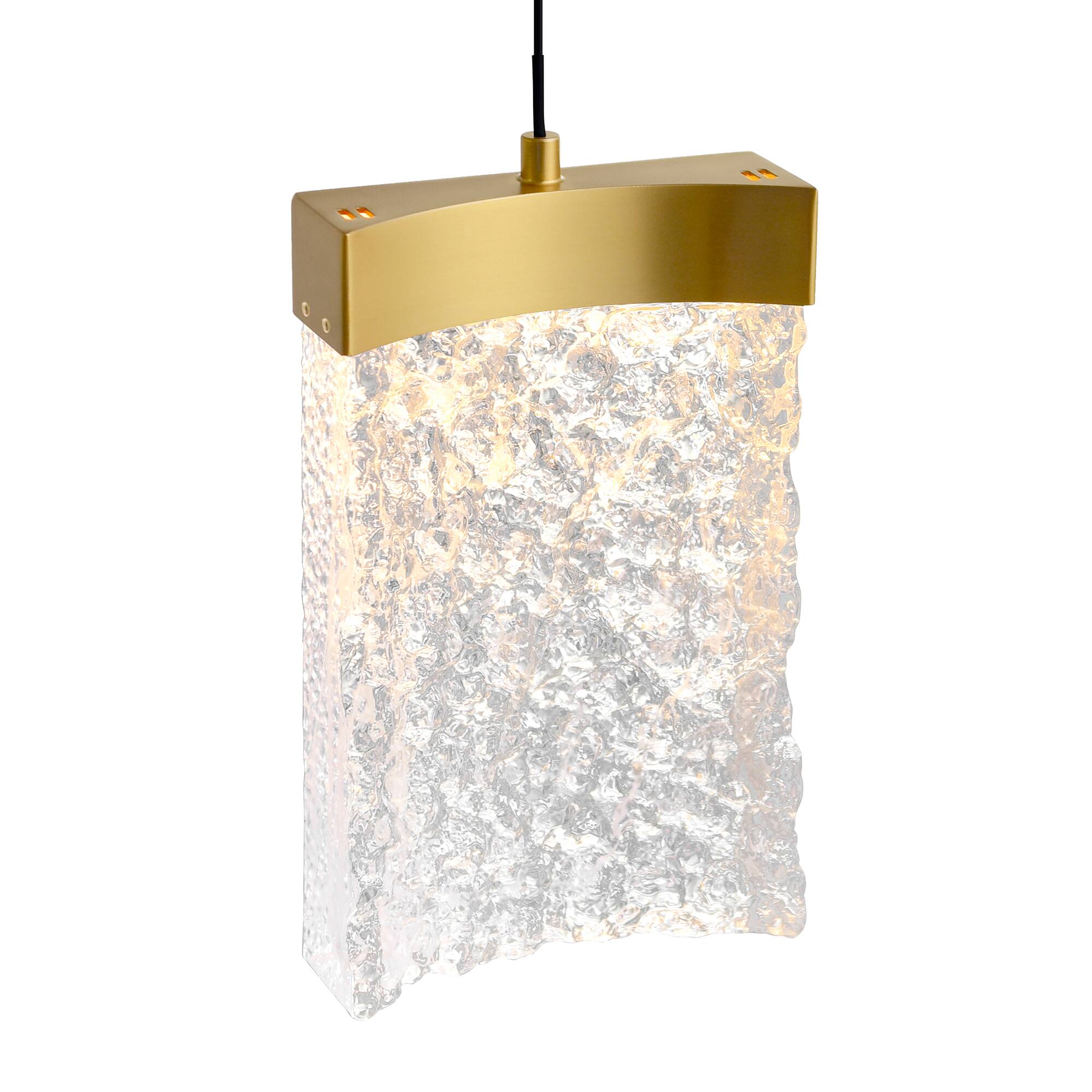 Left. CWI Lighting - Lava Integrated LED Brass Mini Pendant - Brass.