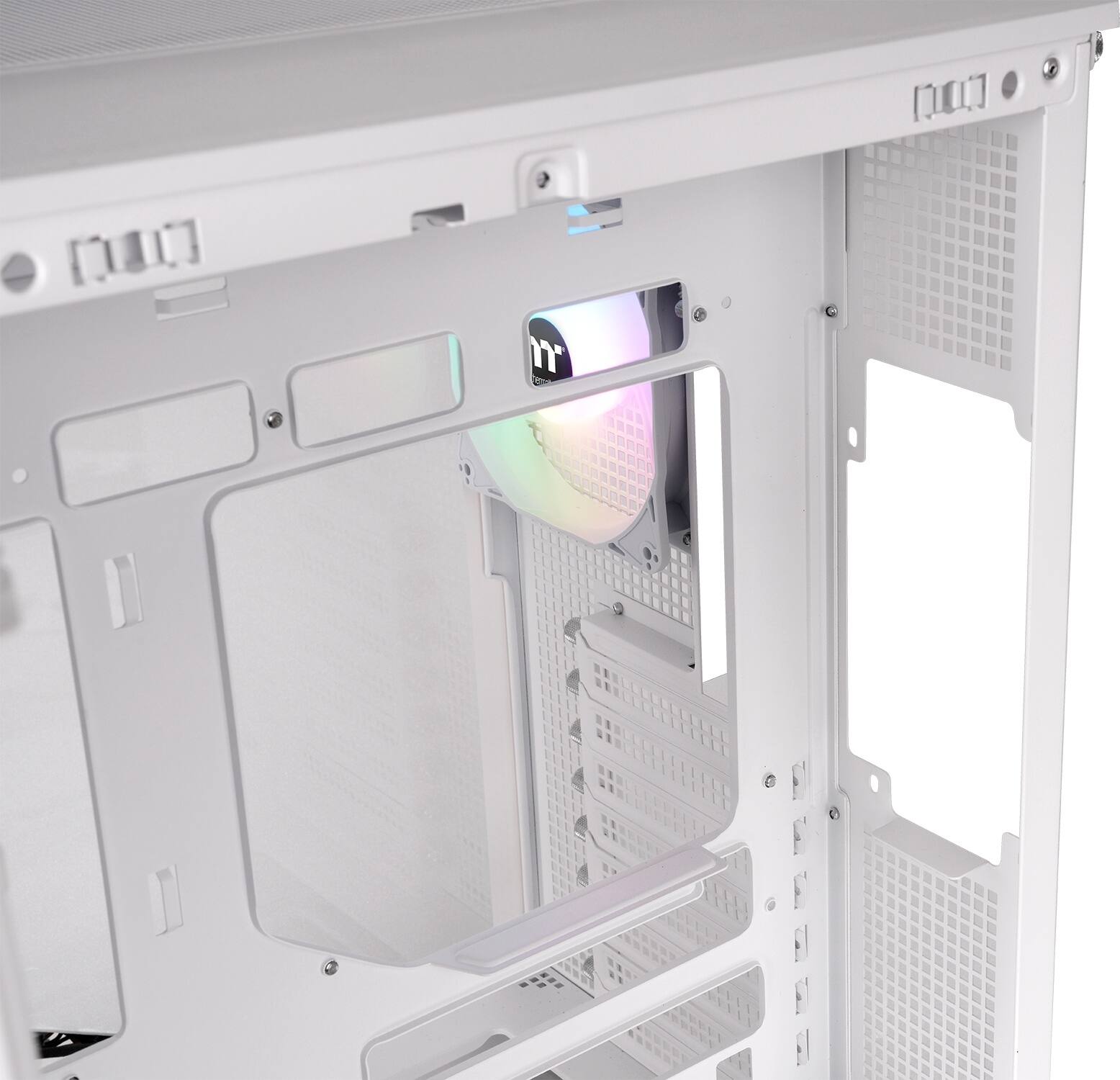 Alt View 9. Thermaltake - View 380 XL TG ARGB Dual-Chamber Chassis with Hidden-Connector Motherboard Support ATX Mid Tower PC Case - Snow.