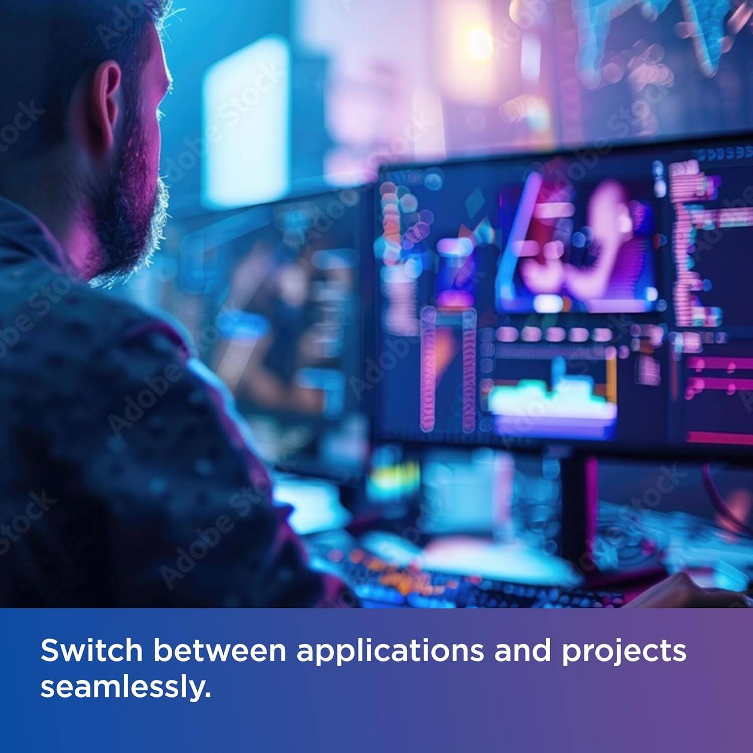 Switch between applications and projects seamlessly.