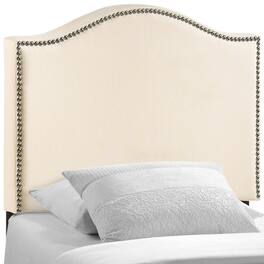 Curl Nailhead Upholstered Twin Headboard by Modway - White
