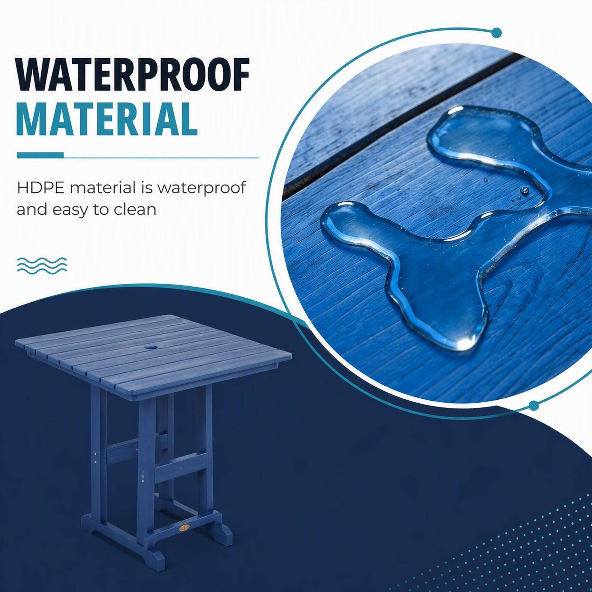 WATERPROOF MATERIAL

HDPE material is waterproof and easy to clean