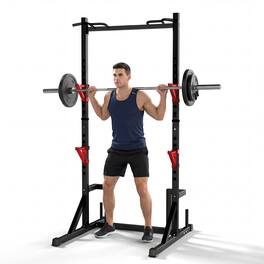 Brick Attic - 700LB Height Adjustable Power Rack with Pull up Bar Muscles Trainer, Pull up Rack for Home Gym Equipment - Black