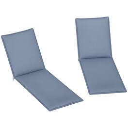 Outsunny - Chaise Lounge Cushion Set of 2, Outdoor Lounge Chair Cushion Set, UPF50+ 200gsm Fabric - Blue