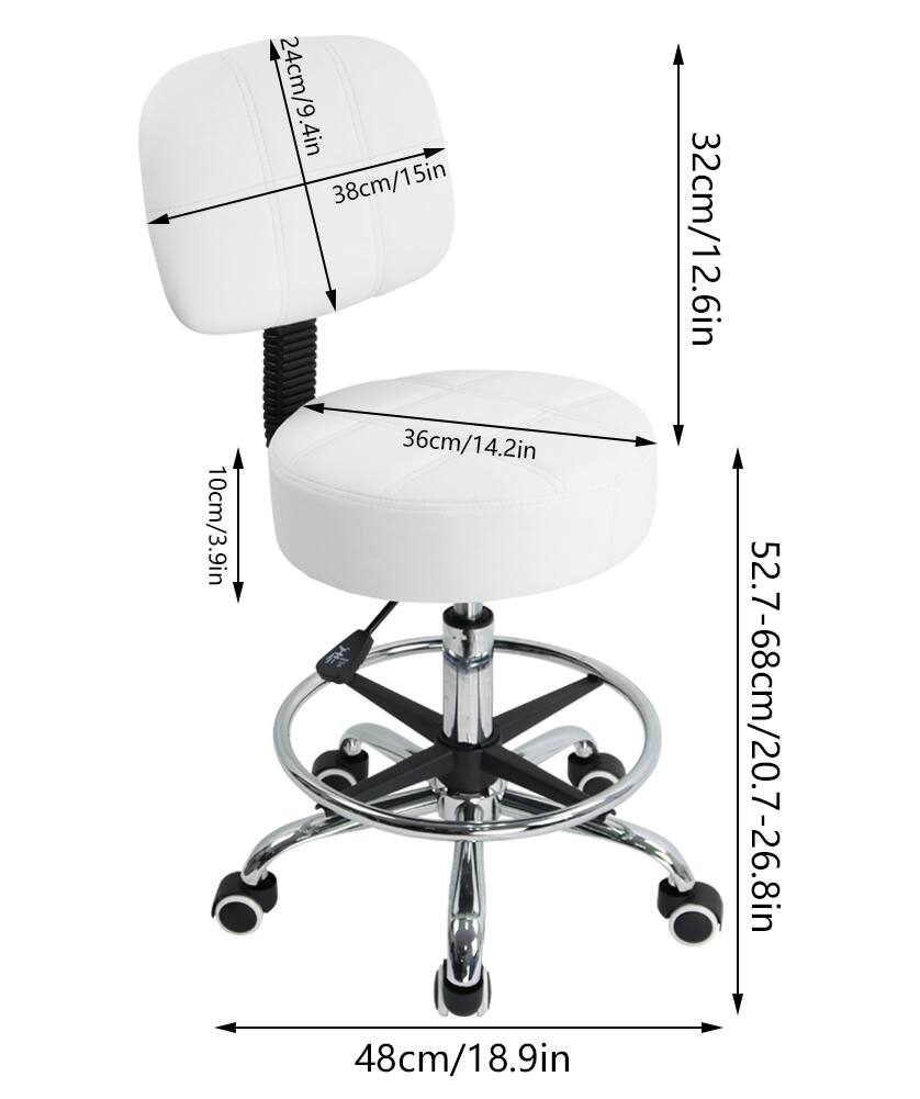 - 10cm/3.9in
- 24cm/9.4in
- 38cm/15in
- 36cm/14.2in
- 48cm/18.9in
- 32cm/12.6in
- 52.7-68cm/20.7-26.8in