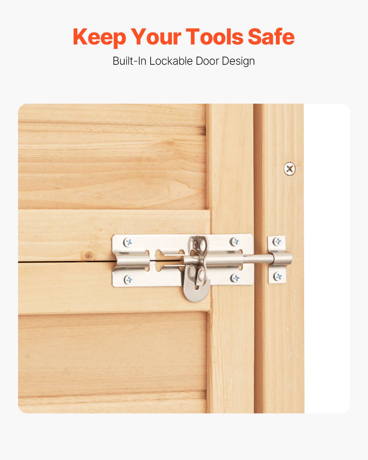 Keep Your Tools Safe  
Built-In Lockable Door Design