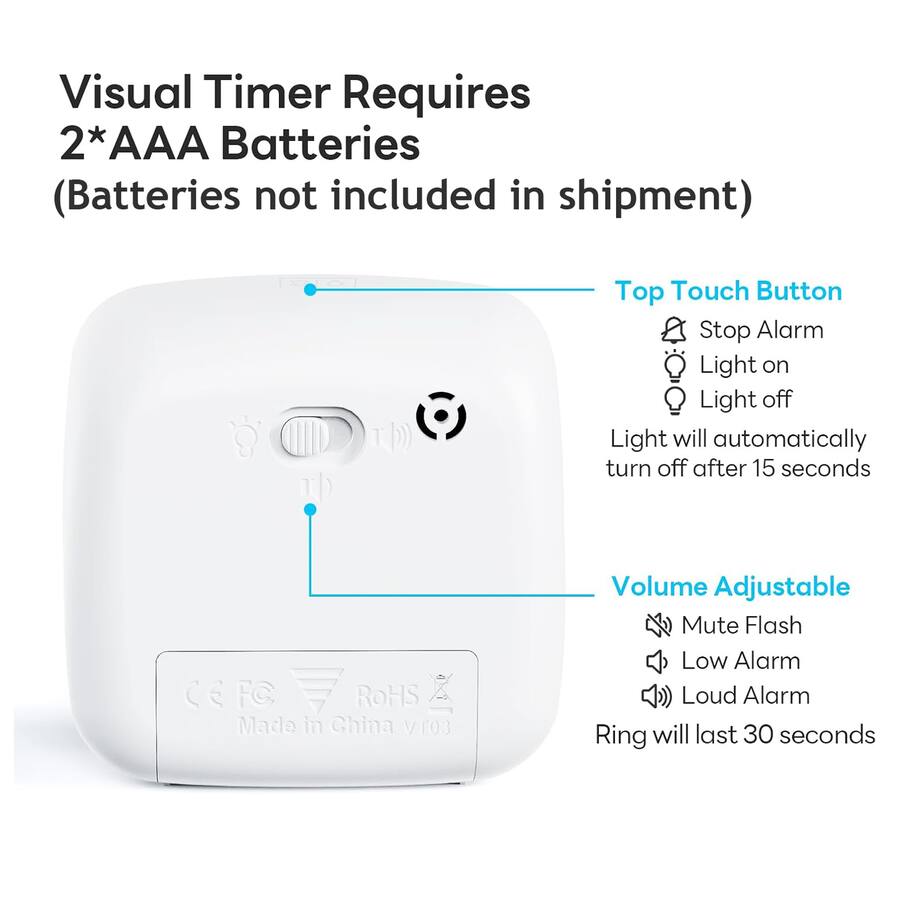 Auledio Visual Timer for Children & Adults,60 Minute Countdown Timer ...
