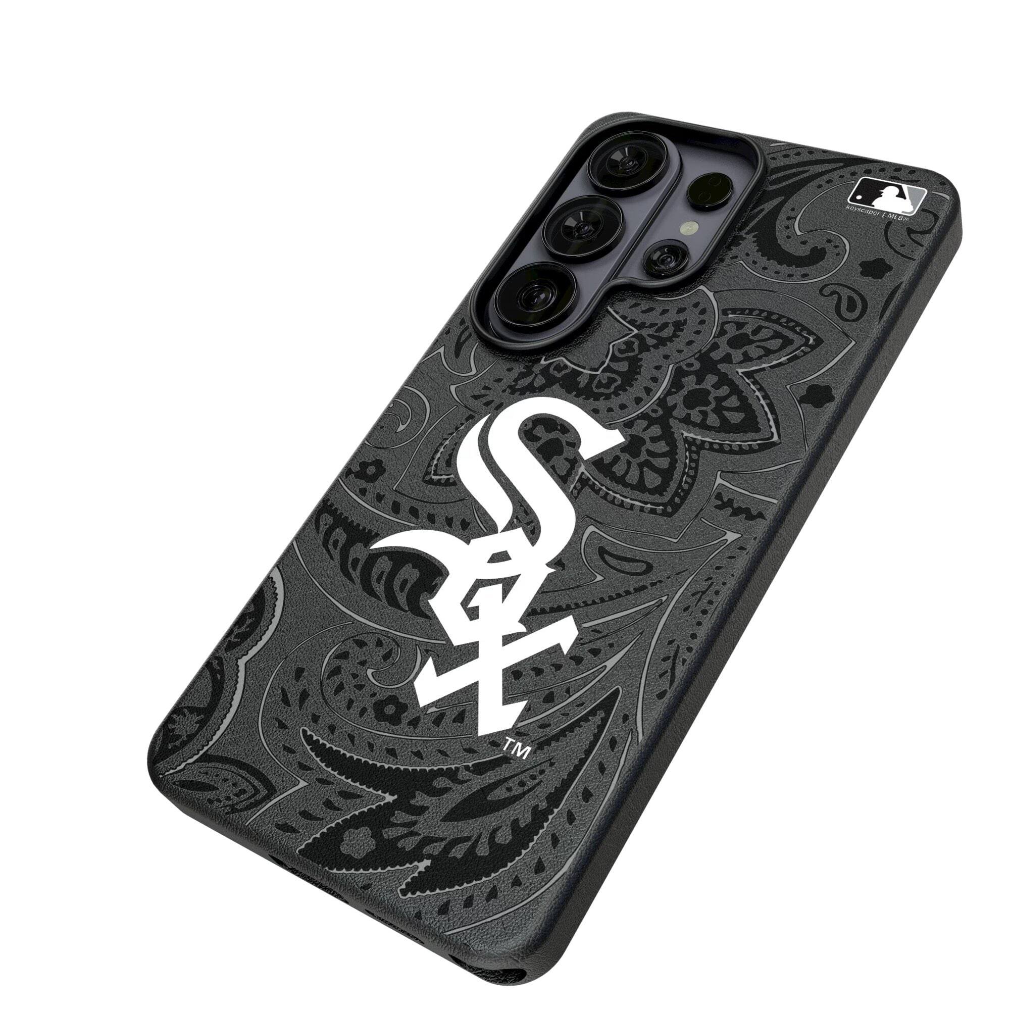 Alt View 1. Keyscaper - Chicago White Sox Paisley Galaxy Magnetic Bump Case - S25 - Black.