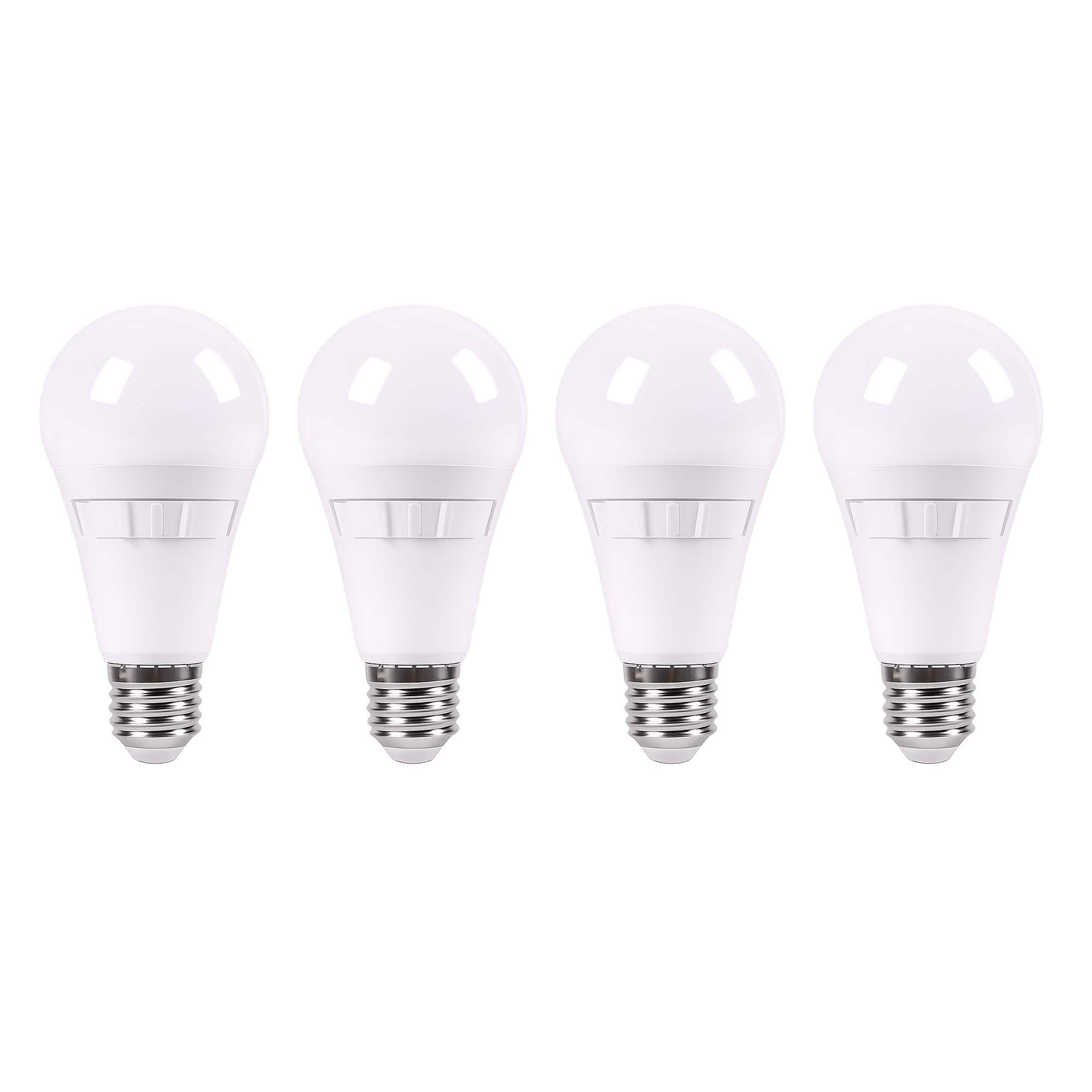 VIRIBRIGHT - A19 LED Light Bulb, E26, Screw Base, 40W Equivalent, 5CCT, CEC T20, 90+ CRI (4 Pack) - White