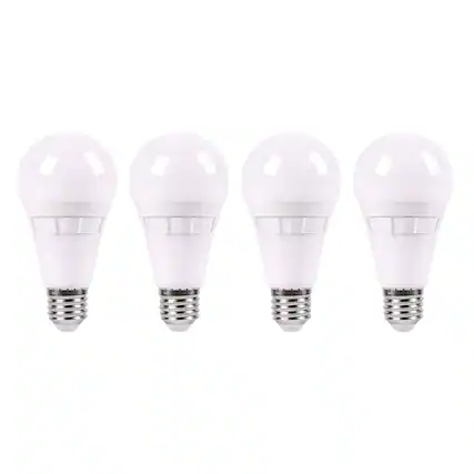 Front. VIRIBRIGHT - A19 LED Light Bulb, E26, Screw Base, 40W Equivalent, 5CCT, CEC T20, 90+ CRI (4 Pack) - White.
