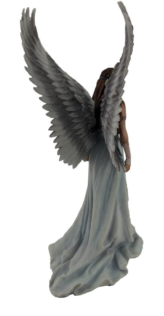 Alt View 3. Veronese Design - Anne Stokes `Spirit Guide` Angel Statue 9 1/2 In. - Black.