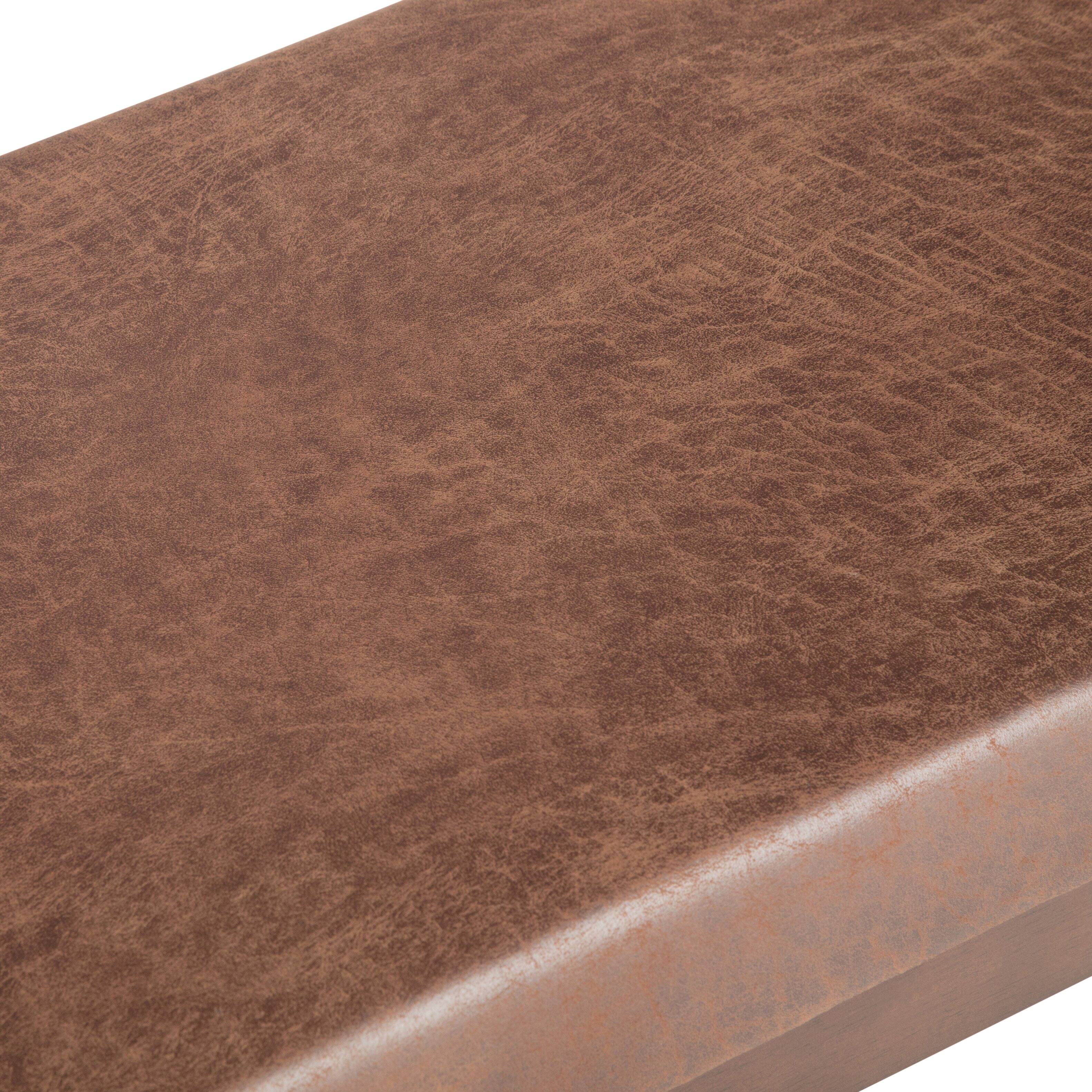 Alt View 12. Simpli Home - Chanelle Mid Century Ottoman Bench - Distressed Umber Brown.