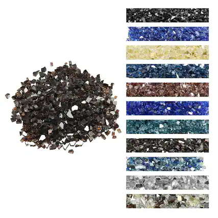 Front. VEVOR - Fire Glass, 20 LBS / 9.0 KG High-Temperature Resistant Fireplace Rocks, 1/2-Inch / 12.7 mm Reflective & Smokeless Glass - Red Brown Copper.