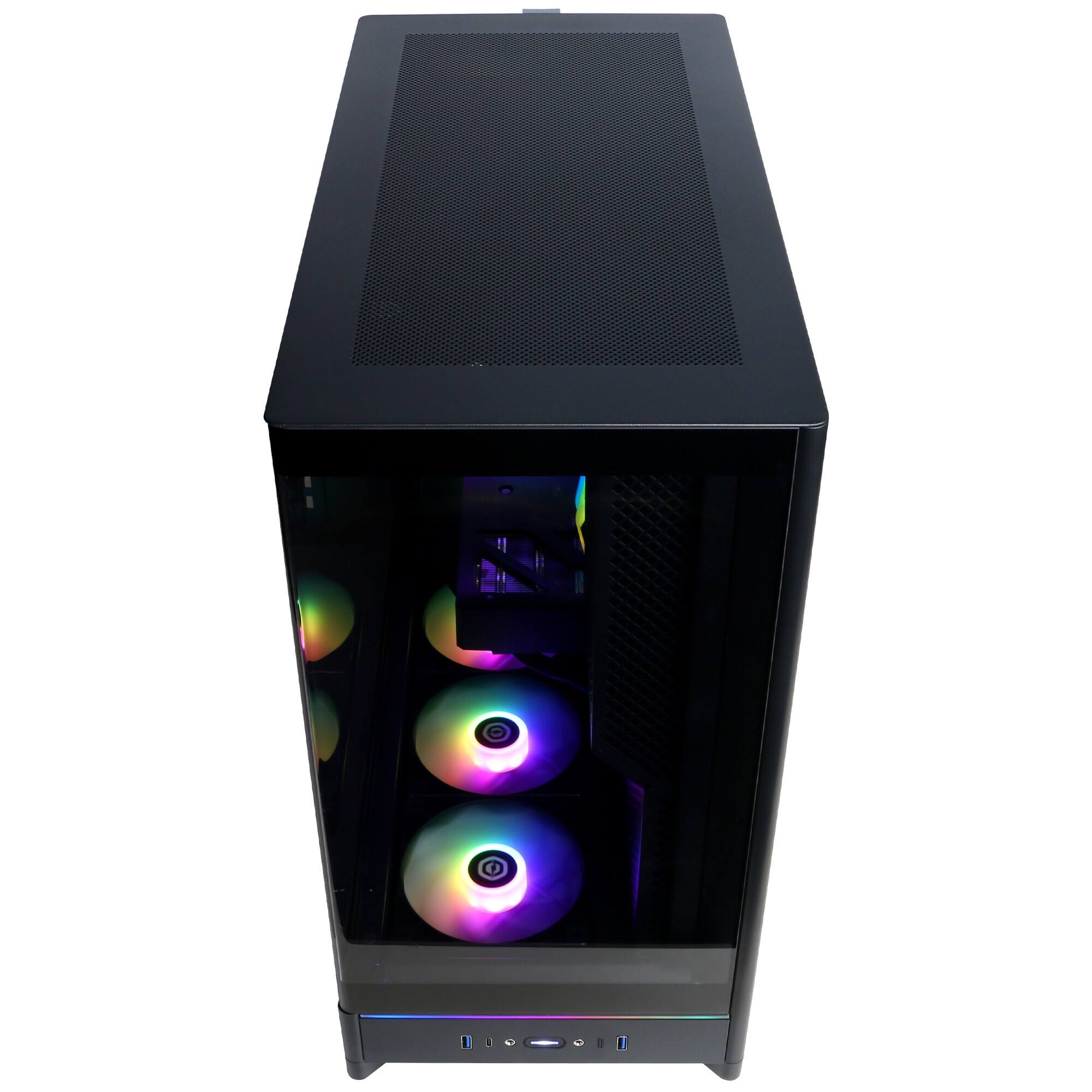 Alt View 2. CyberPowerPC - Gaming Desktop - AMD Ryzen 7 9700X 2024 - AMD Radeon RX 9060 XT 16GB - 32GB DDR5 Memory - 2TB SSD Storage - Black.