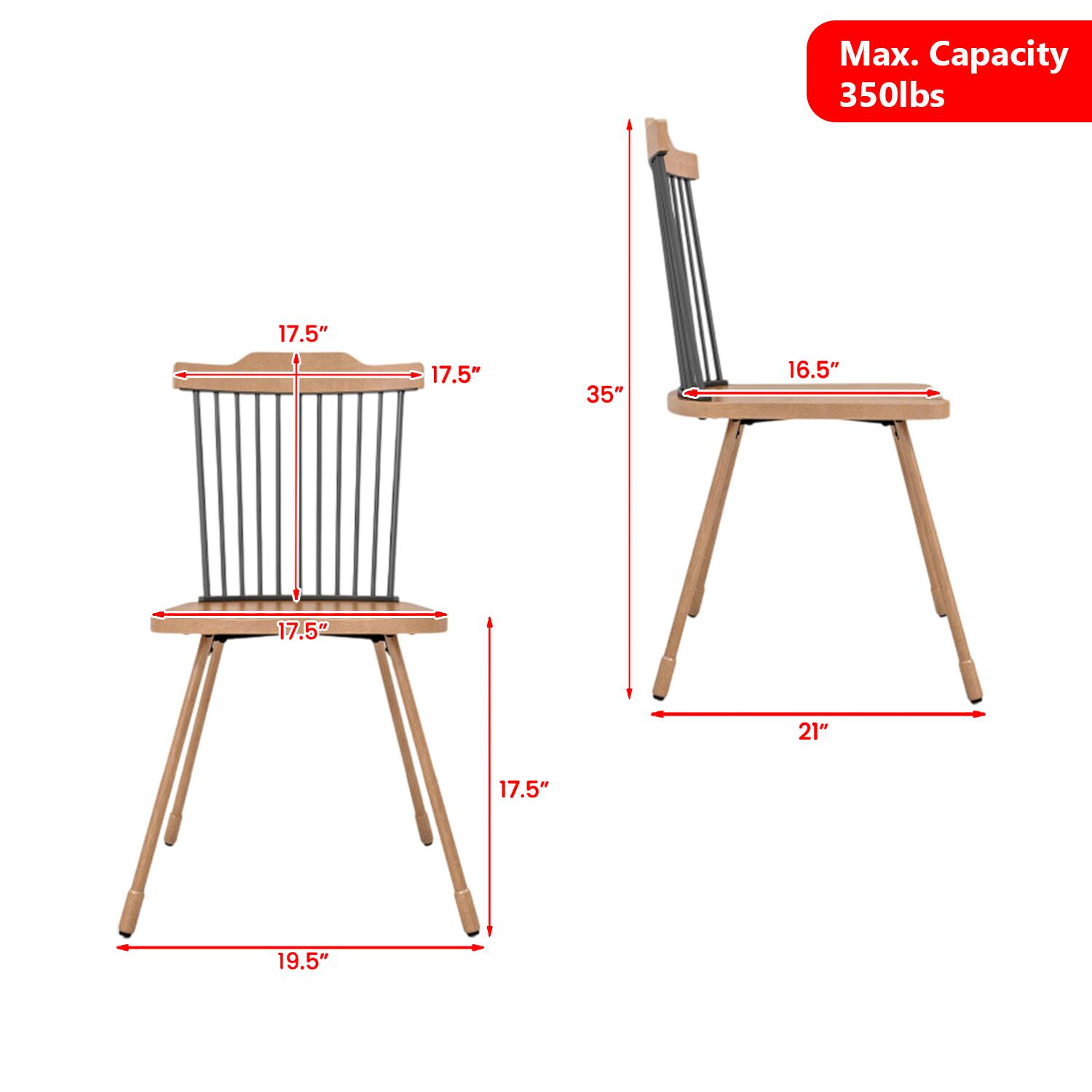 Max. Capacity 350lbs  
17.5" x 17.5" x 35" x 16.5" x 17.5" x 21" x 17.5" x 19.5"