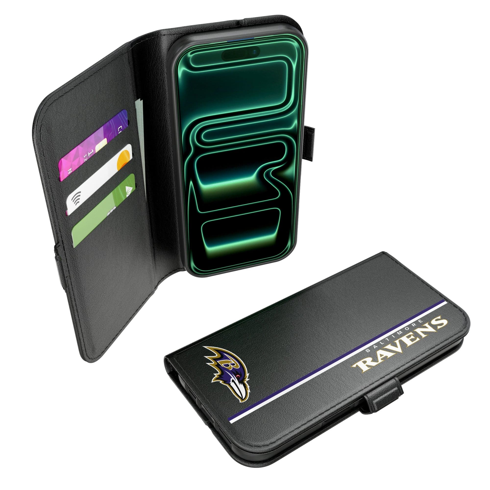 Keyscaper - NFL - Baltimore Ravens iPhone Folio 2.0 Case - 17 Pro - Black price history on PriceWatchPro