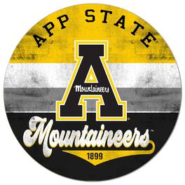 Jardine - Appalachian State Mountaineers 20'' x 20'' Retro Logo Circle Sign - Black