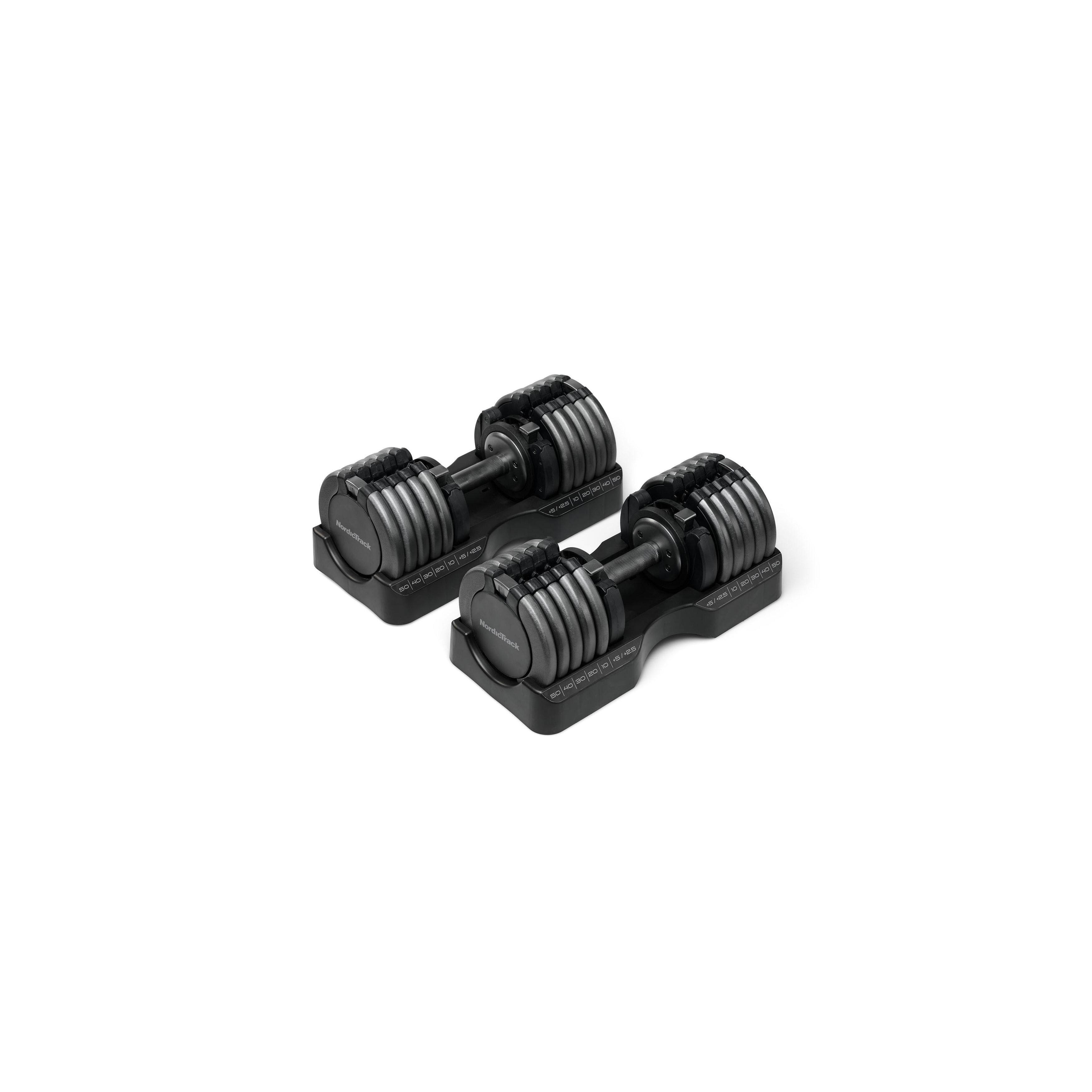 Set of Two NordicTrack 55 lb. Adjustable Dumbbells - Black