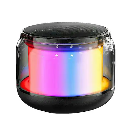 Front. Cluzine - RGB Mini Bluetooth Speaker, Portable Wireless Speaker with HiFi Sound,Long Battery Life for Hom.