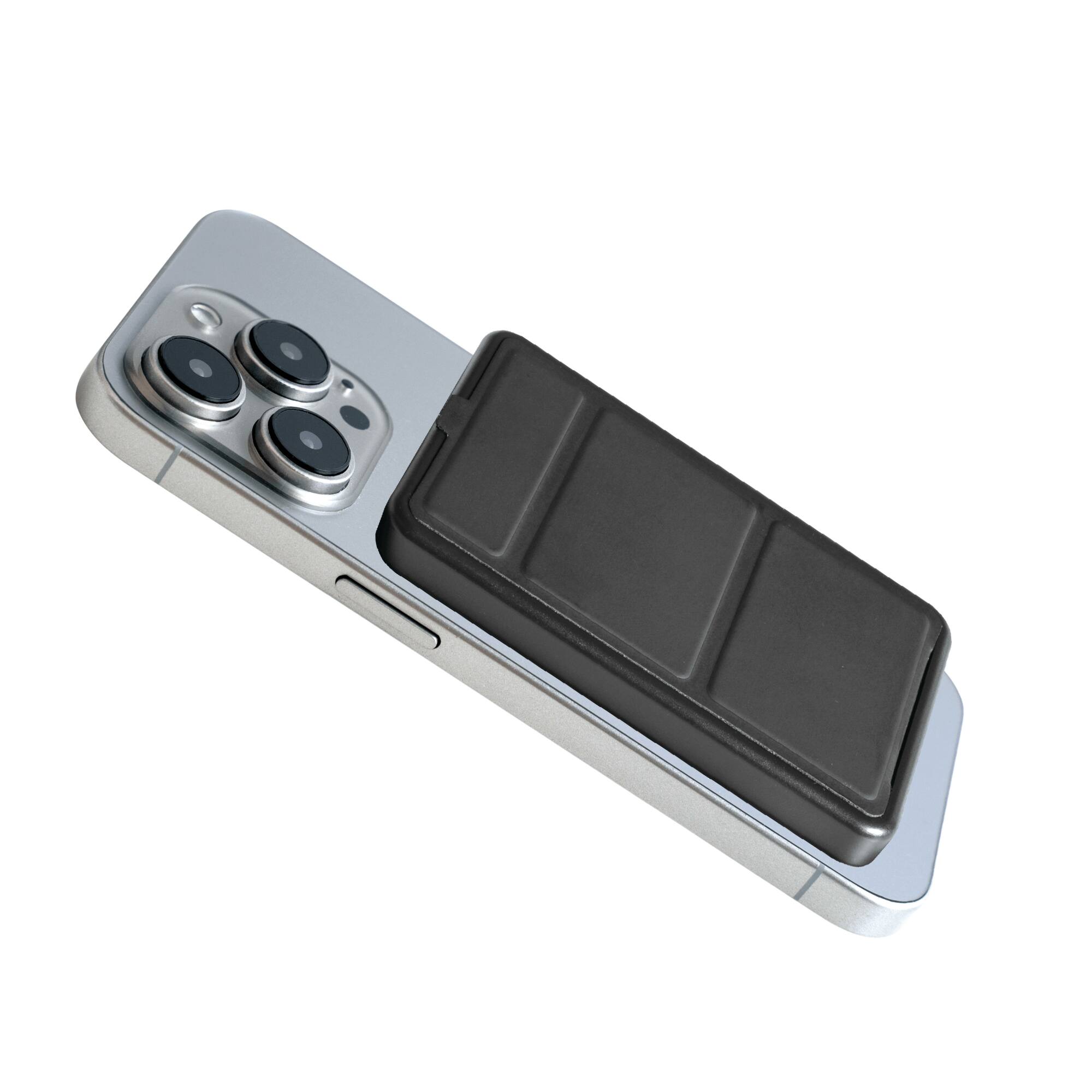 Alt View 3. Xyst - 5000 mAh MagSafe Magnetic Wireless 5W Power Bank - Grey.
