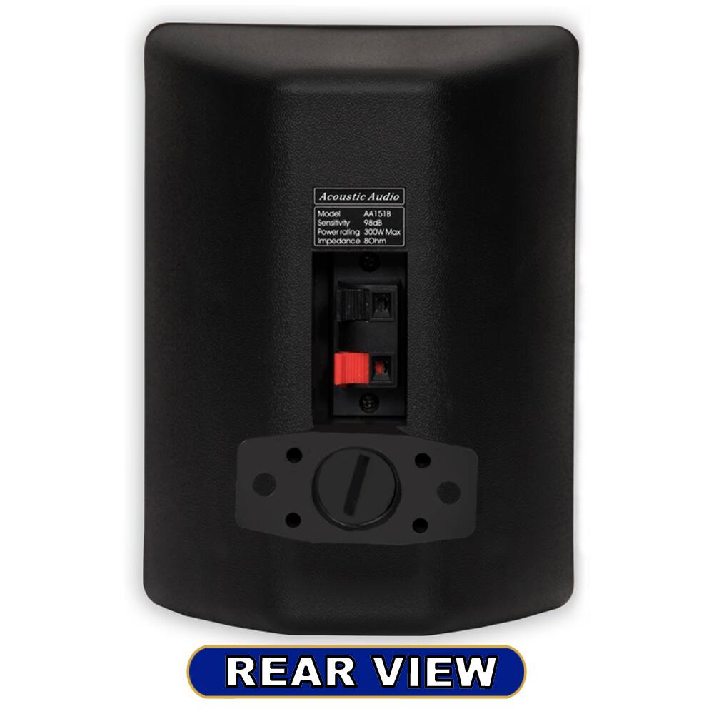 Acoustic Audio  
Model: AA1518  
Sensitivity: 98dB  
Power rating: 300W Max  
Impedance: 8Ω  

REAR VIEW
