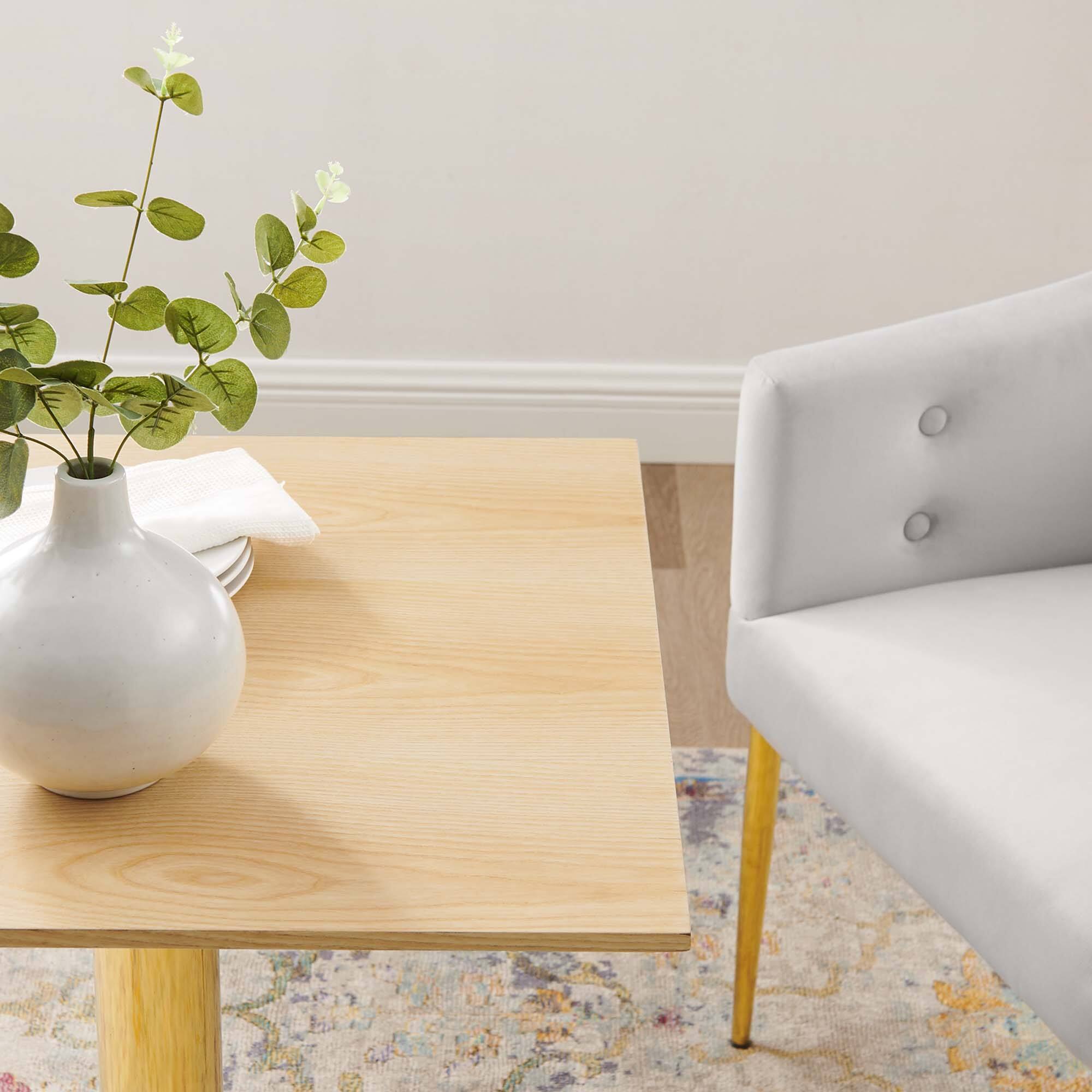 Back. Modway - Verne 24" Square Dining Table by Modway - Gold Natural.
