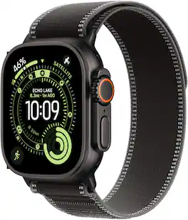 Apple Watch Ultra 3 (GPS+Cellular) 49mm Titanium Case with Black/Charcoal Trail Loop - M/L - Black - (2025)