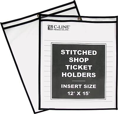 C-LINE PRODUCTS, INC.  
STITCHED SHOP TICKET HOLDERS  
INSERT SIZE 12" X 15"