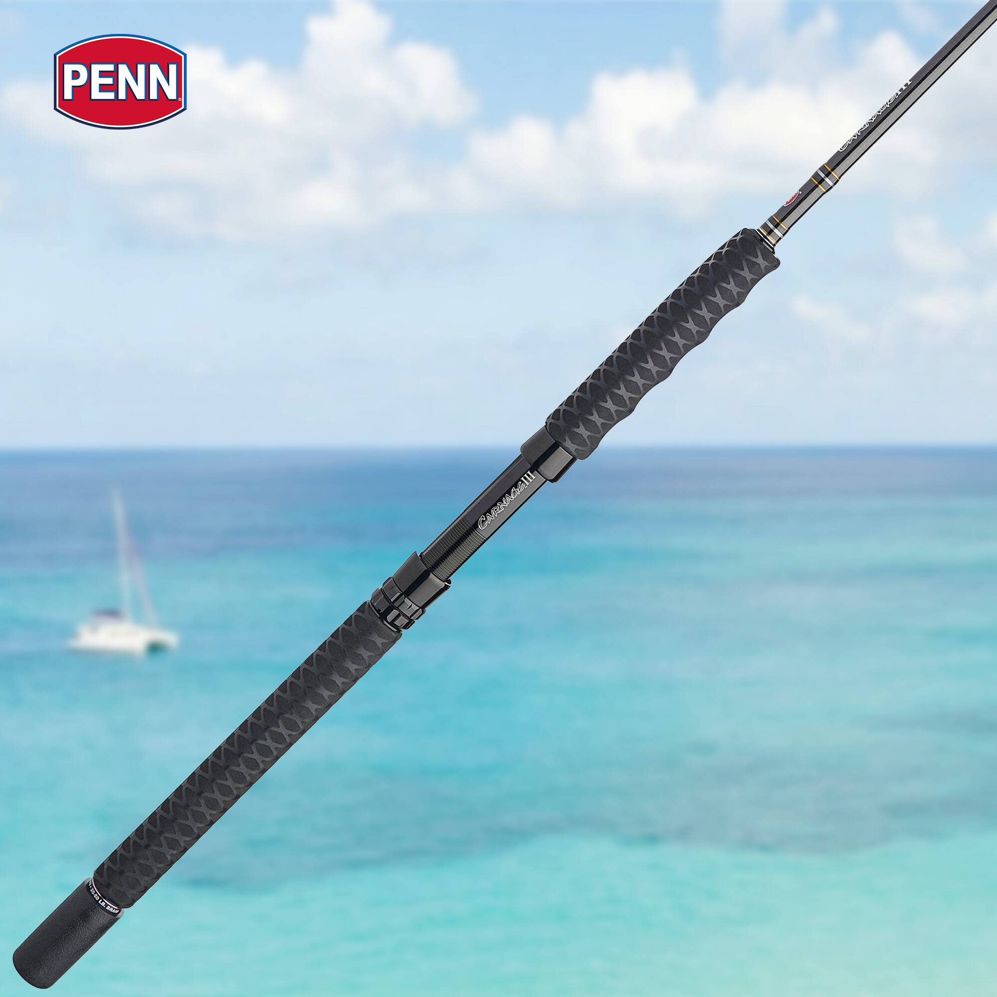 Alt View 3. PENN - PENN Carnage III Spinning Boat Fishing Rod, 7' Fishing Pole, Light Power - Black.
