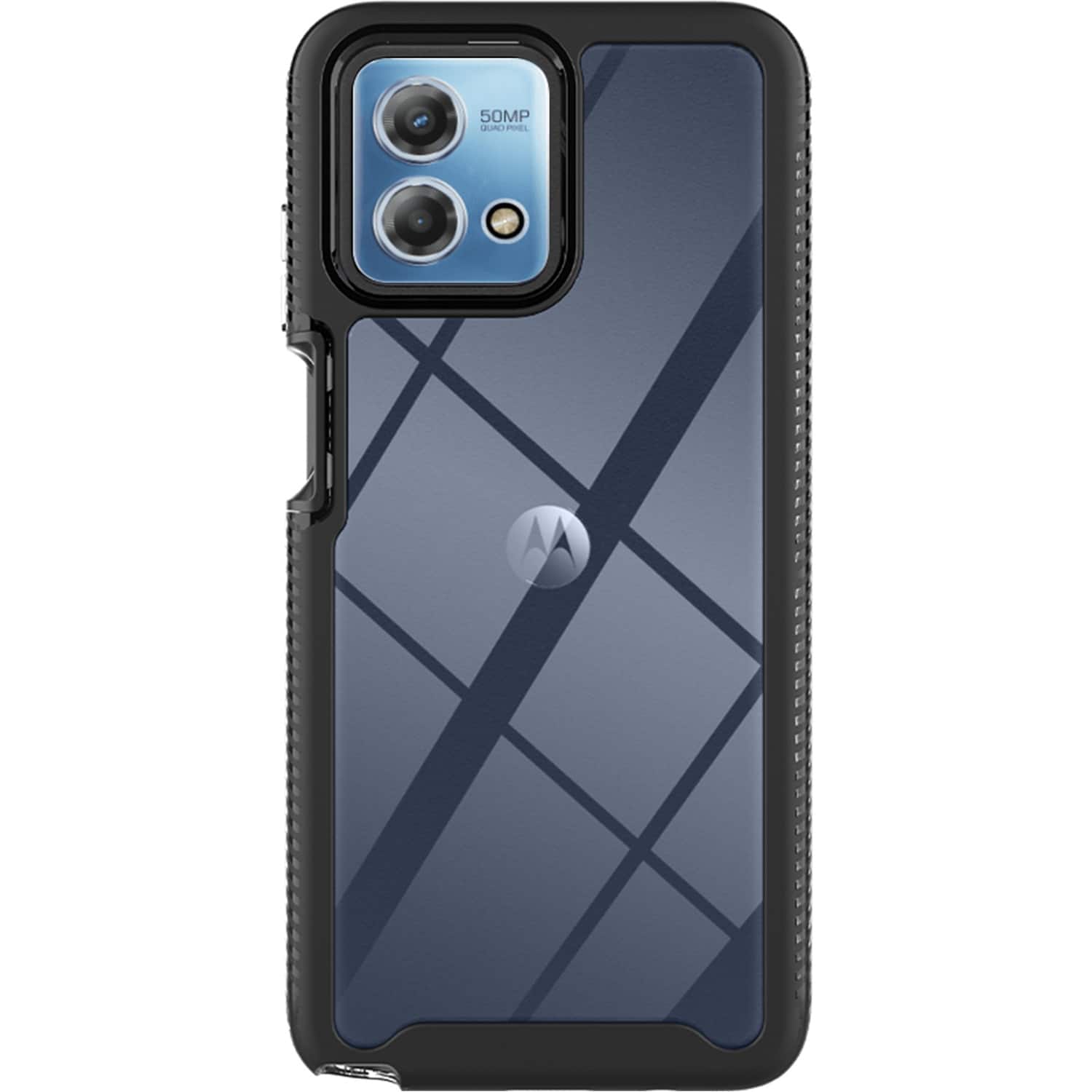 Front. SaharaCase - GRIP Series Case for Motorola G Stylus 5G (2023) - Black/Clear.