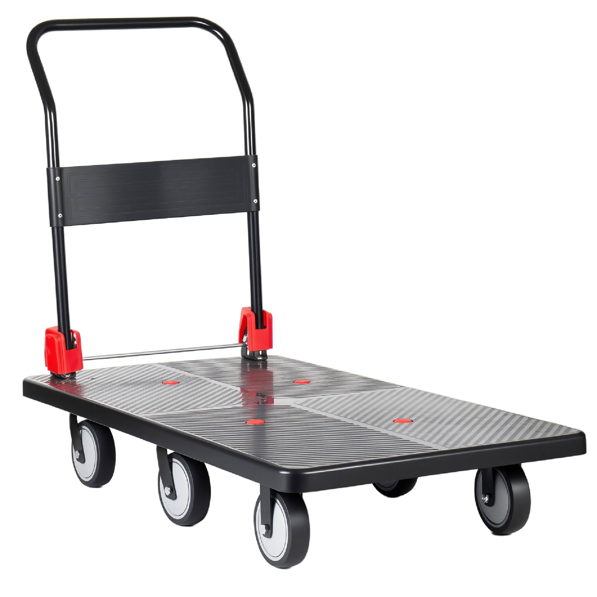 Angle. LOVMOR - 25.5 x 51.5 in. Foldable Platform Truck with 6 in. Wheels, 1800-Lb Capacity - Black.