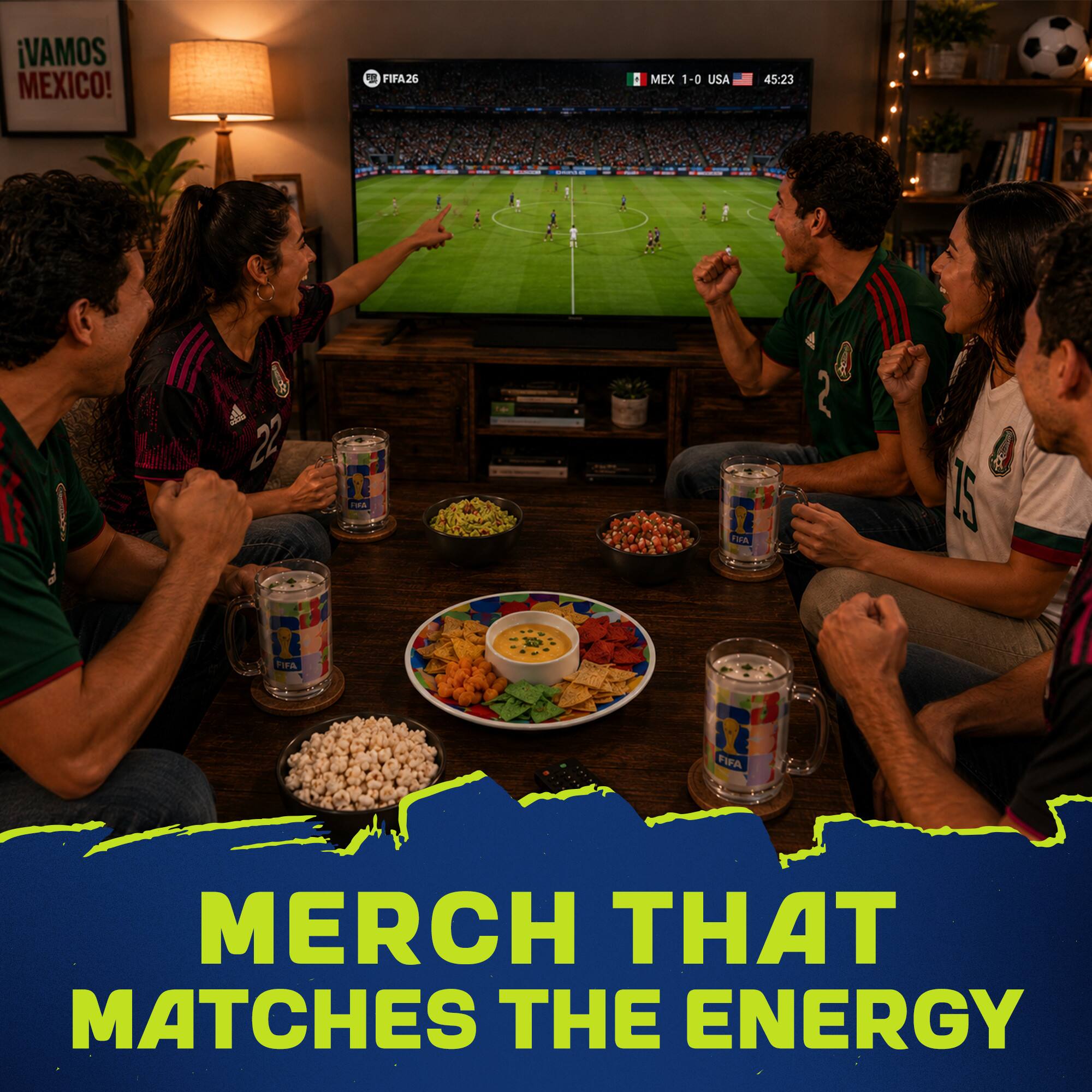 ¡VAMOS MÉXICO!  
FIFA26  
MEX 1-0 USA 45:23  

MERCH THAT MATCHES THE ENERGY