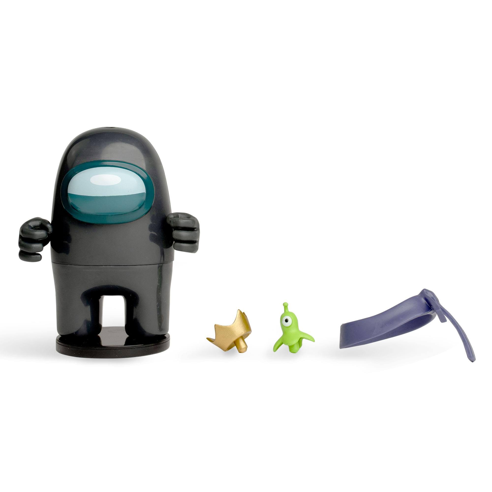 Alt View 1. Maxx Marketing - Among Us 4.5 Inch Figure with Stamper | Black Crewmate - Black.