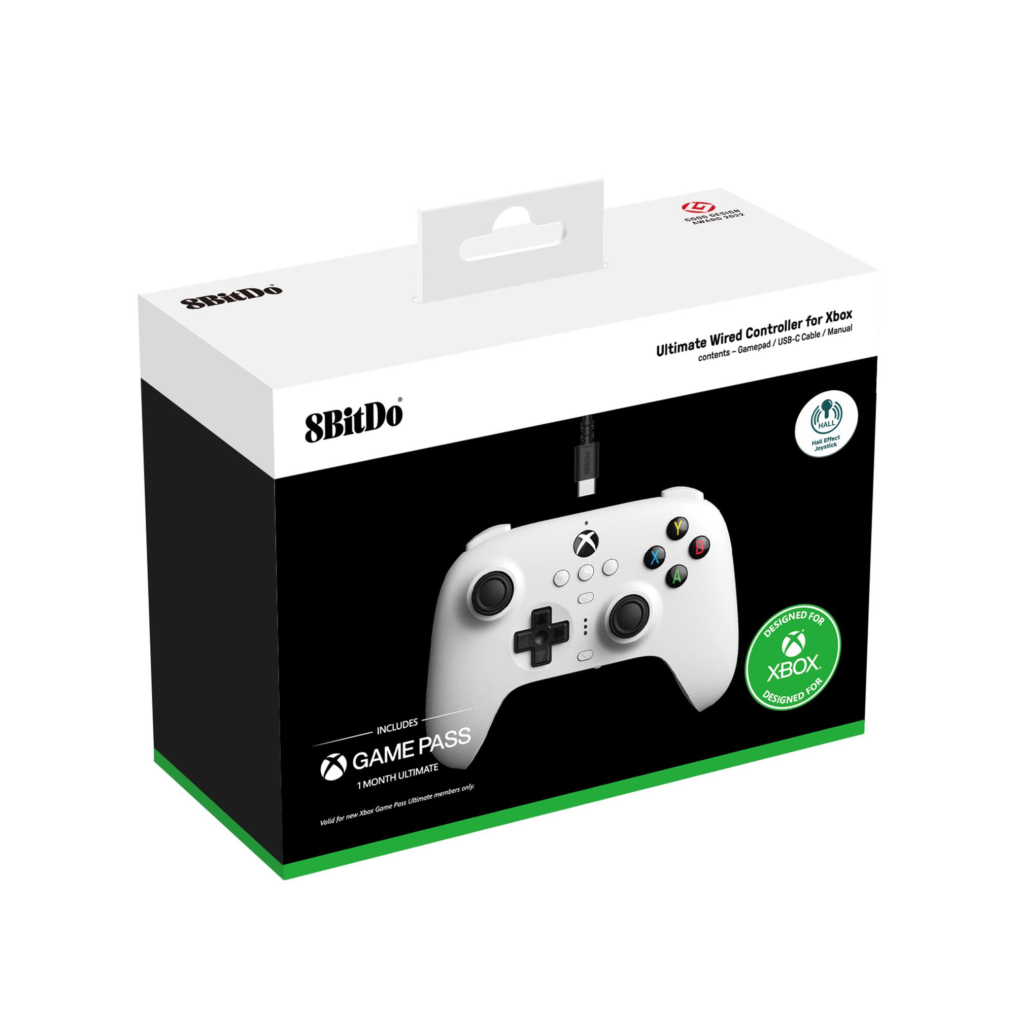 The text on the image reads: "Shilto Ultimate Street Fighter 5 Xbox Wired Controller USB-C Cable - Manual Ultimate Street Fighter 5 - Designed for Xbox - Includes Game Pass Ultimate - Month - Ultimate - Xbox."