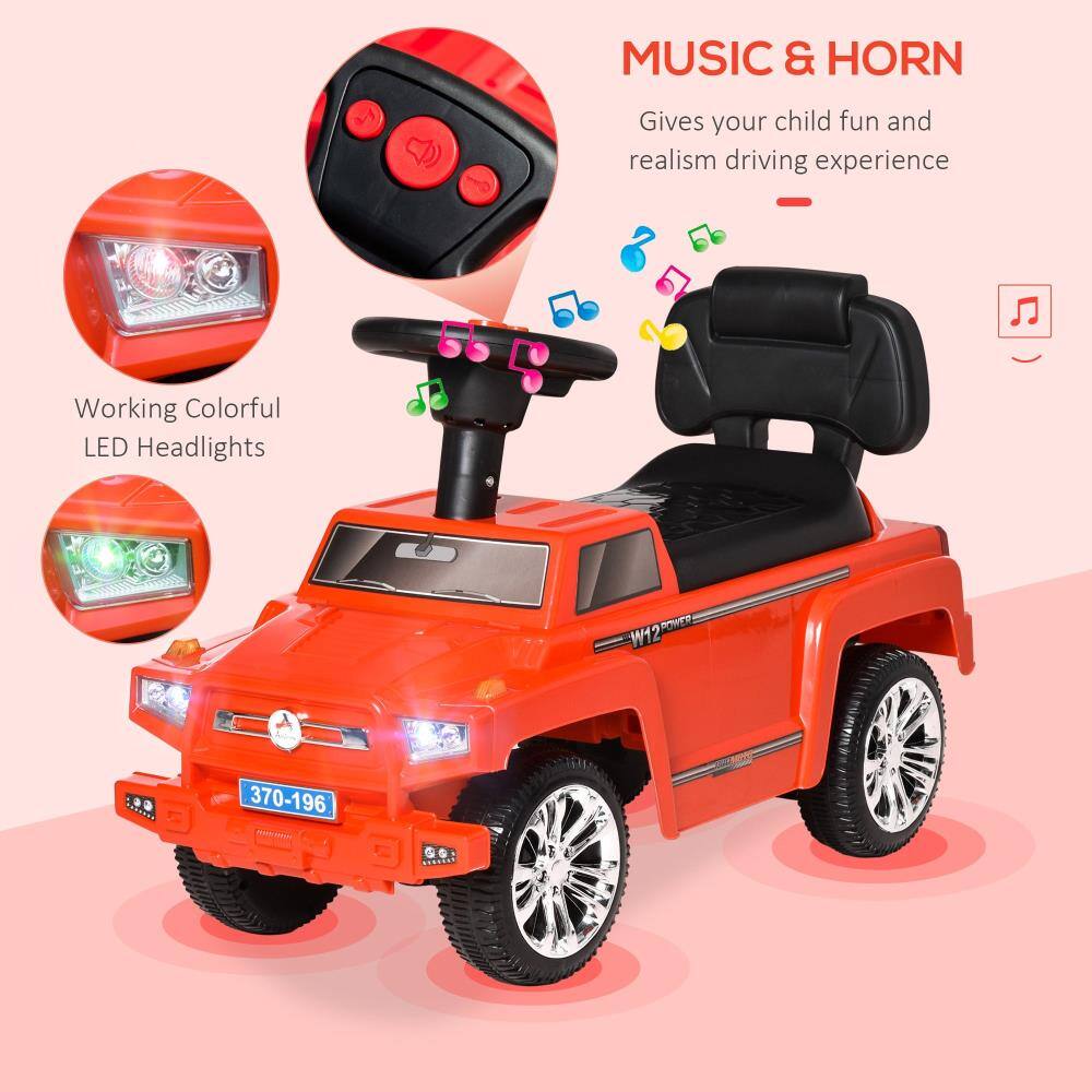 MUSIC & HORN  
Gives your child fun and realism driving experience  

Working Colorful LED Headlights  

W12 POWER  

370-196