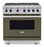Viking - 36 in. Wide 6 Burner VGR Freestanding 7 Series Gas Range - Martini
