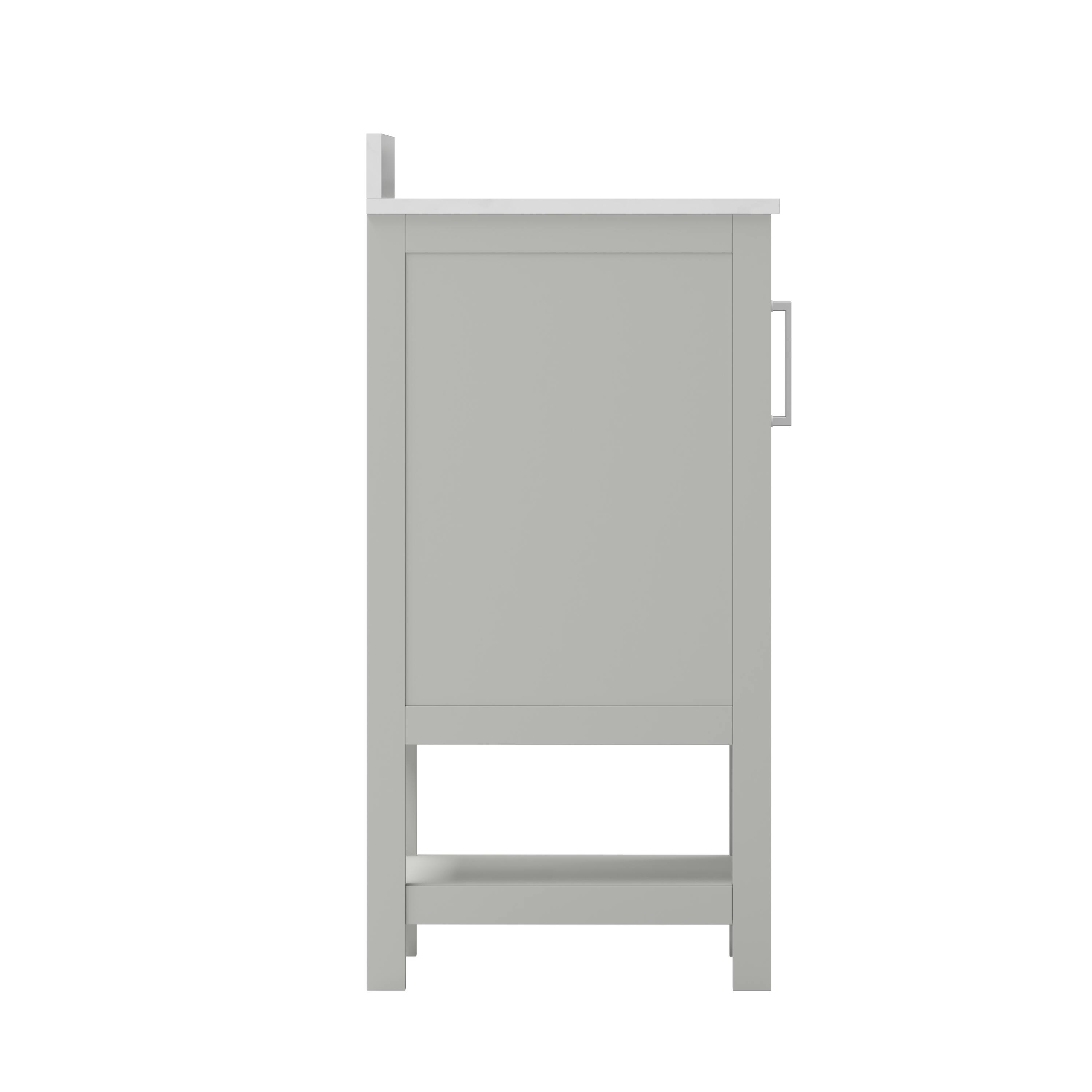 Alt View 8. Emma + Oliver - Vesta Bathroom Vanity, Single Sink Cabinet with 2 Soft Close Doors and Open Shelf, Carrara Marble Finish Countertop - Gray.
