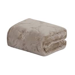 Noble House - Plazatex Eiffel Tower Embossed Decorative Super Soft Throw Blanket for Sleep/Decor 2 Pack 50" x 60" - Taupe