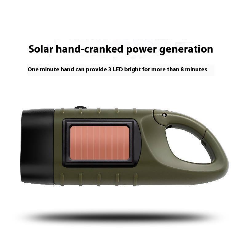 Solar hand-cranked power generation

One minute hand-cranking can provide 3 LED lights bright for more than 8 minutes